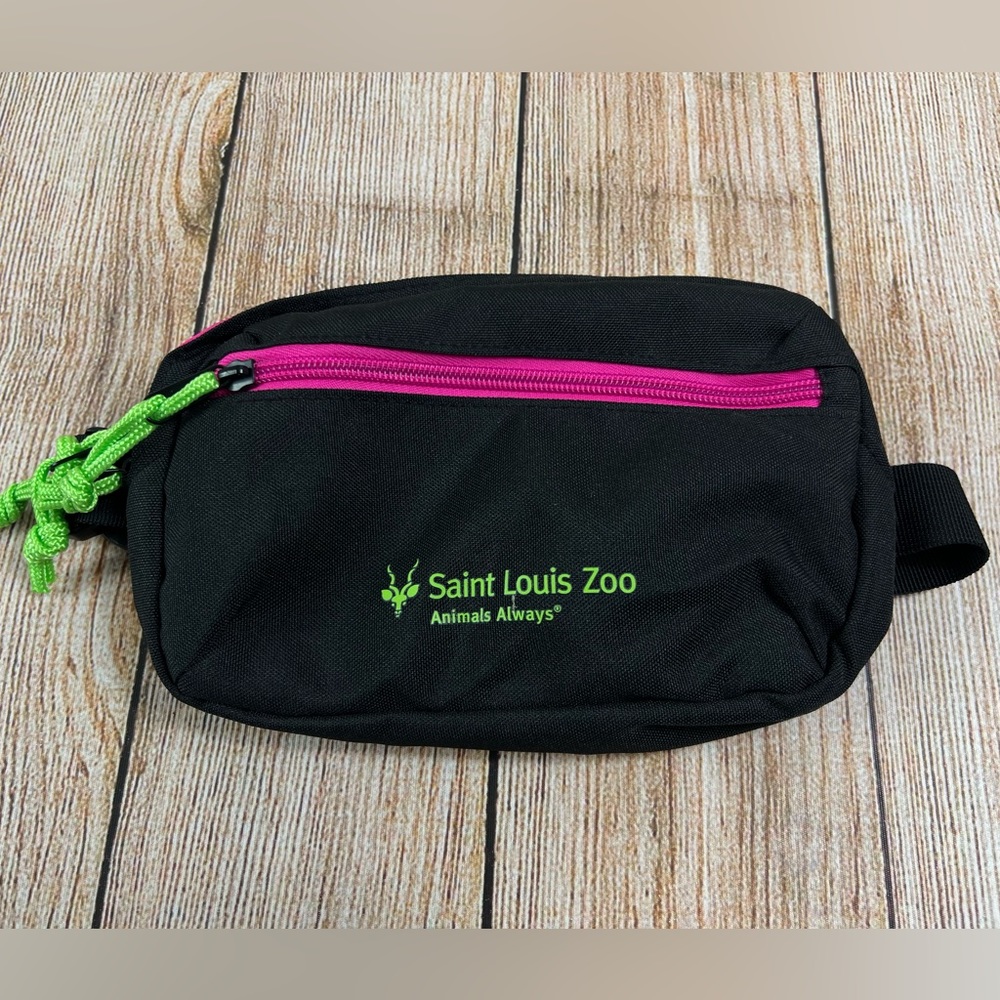 Saint Louis Zoo Animals Always Black Pink Green Fanny Waist Pack Belt Bag